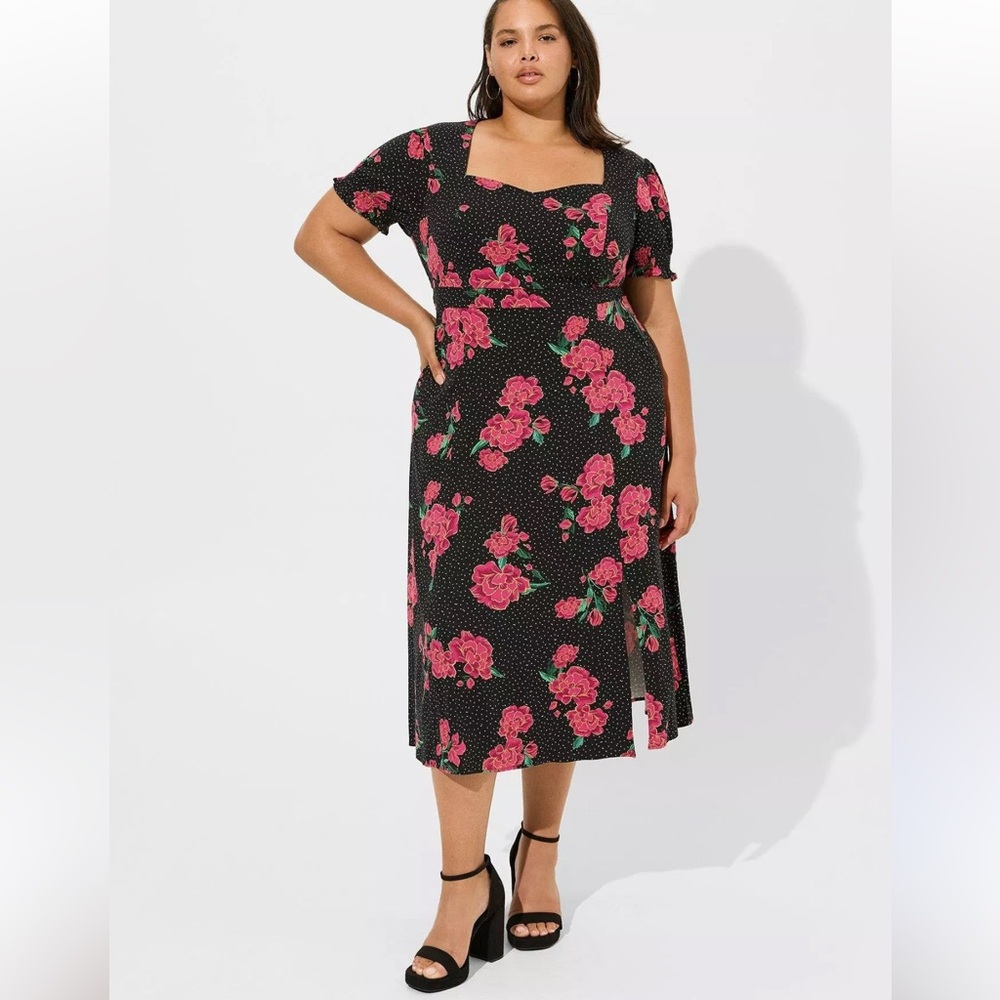 Floral Black and Pink Dress